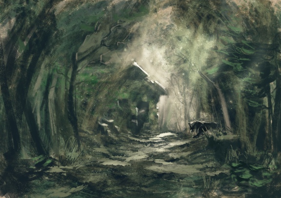 Ruined house in the forest